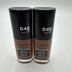 Lot Of 2- Covergirl Tru Blend Matte Made Liquid Foundation, D40 Deep Bronze